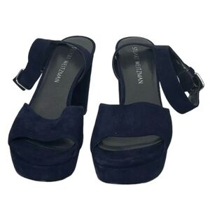 Stuart Weitzman, navy blue suede sandals, 7.5..